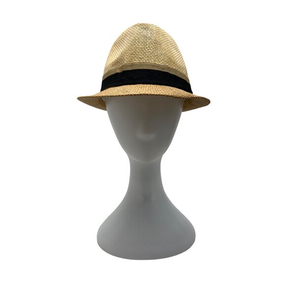Westend Mens Natural Straw Fedora With Black Band - Picture 2 of 11